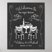 Funky Hand getrokken Welkom Repetitie Diner cherub Poster (Voorkant)