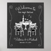 Funky Hand getrokken Welkom Repetitie Diner tafel Poster (Voorkant)