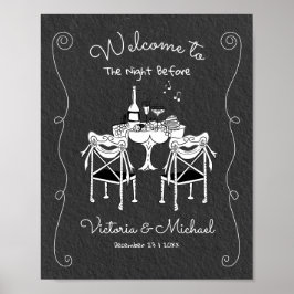 Funky Hand getrokken Welkom Repetitie Diner tafel Poster