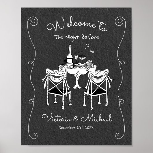 Funky Hand getrokken Welkom Repetitie Diner tafel Poster (Voorkant)