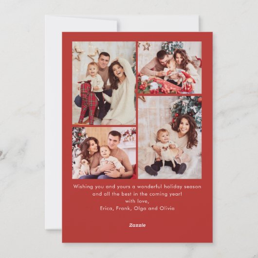 Funky Hand Getrokken Whimsical Retro Christmas 5 F Feestdagenkaart (Achterkant)