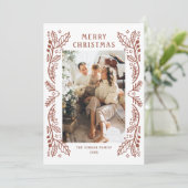 Funky Hand Getrokken Whimsical Retro Christmas 5 F Feestdagenkaart (Staand voorkant)