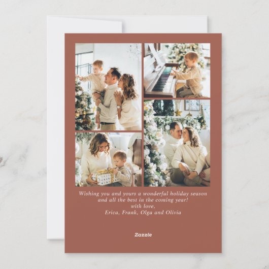 Funky Hand Getrokken Whimsical Retro Christmas 5 F Feestdagenkaart (Achterkant)