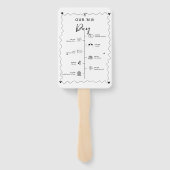 Funky Handgeschreven bruiloft dag Evenementenove Handwaaier (Achterkant)