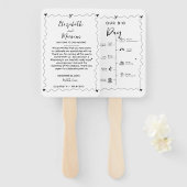 Funky Handgeschreven trouwdag Evenementen Tijdlijn Handwaaier (Voorkant en achterkant)