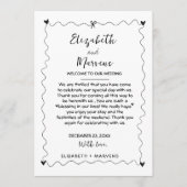 Funky Handgeschreven trouwdag Evenementen Tijdlijn Programmakaart (Voorkant)