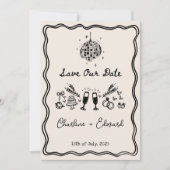 Funky Handgeschreven Wavy Border Disco Sla de datu Kaart (Voorkant)