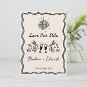 Funky Handgeschreven Wavy Border Disco Sla de datu Kaart (Staand voorkant)