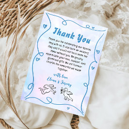 Funky Handgetekende Trouw Trouwkaart Bedankkaart