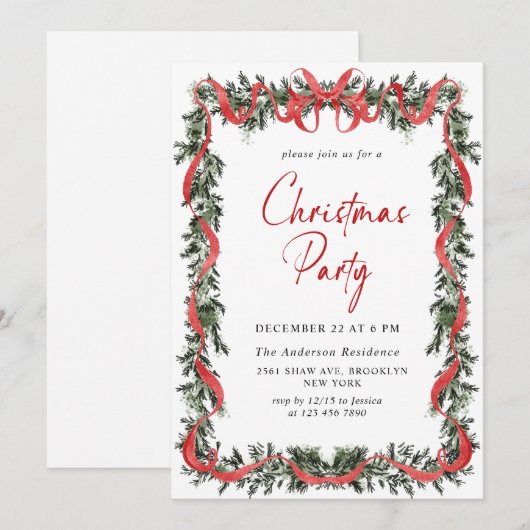 Funky handgetekende whimsical kerstfeest kaart (Voorkant / Achterkant)