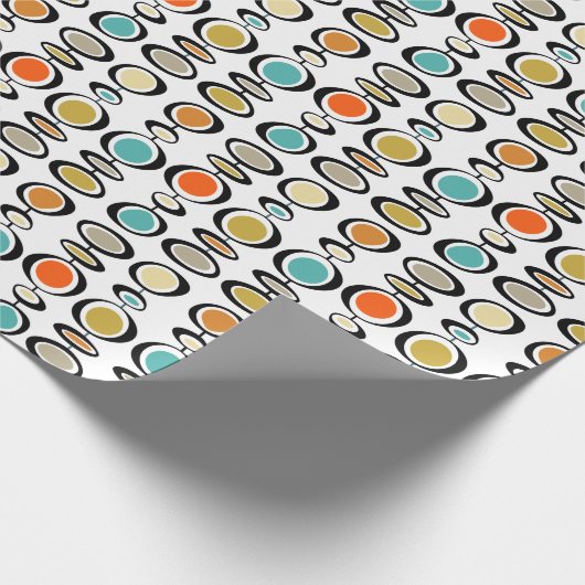 Funky Hanging Circles Retro mid Century Cadeaupapier (Hoek)