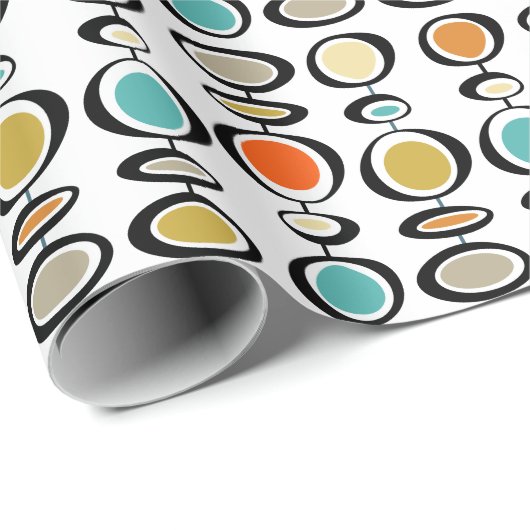 Funky Hanging Circles Retro mid Century Cadeaupapier (Rol Hoek)