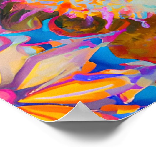 Funky Happy Baby Buffalo Boerderij Dierenkwekerij  Poster (Hoek)