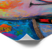 Funky Happy Piglet Boerderij Dierenportretkunst Poster (Hoek)