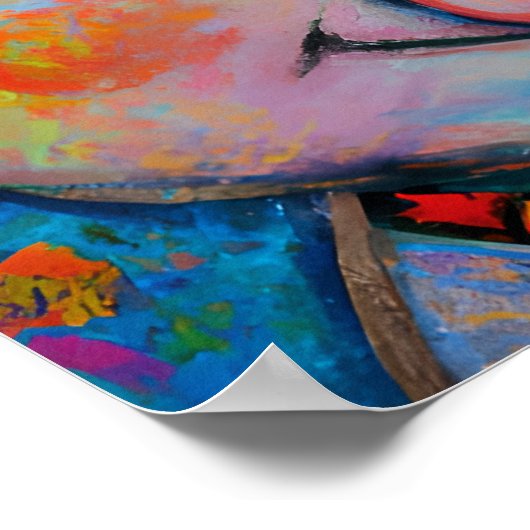 Funky Happy Piglet Boerderij Dierenportretkunst Poster (Hoek)