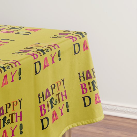 Funky Happy verjaardagspicnic tablecloth Tafelkleed (Voorbeeld)