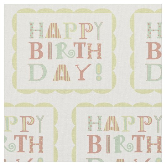 Funky Happy verjaardagsstof Stof (Close Up)