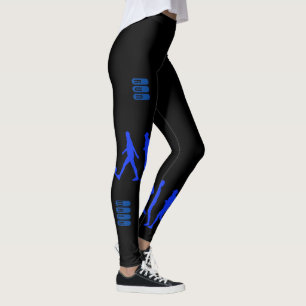 Funky hardlopende joggende mensen silhouetten Legg Leggings