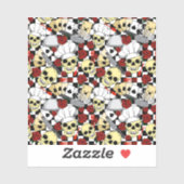 Funky Head Chef Skulls die Chef Petten dragen Sticker (Vel)