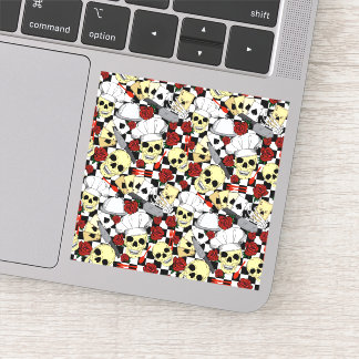 Funky Head Chef Skulls die Chef Petten dragen Sticker