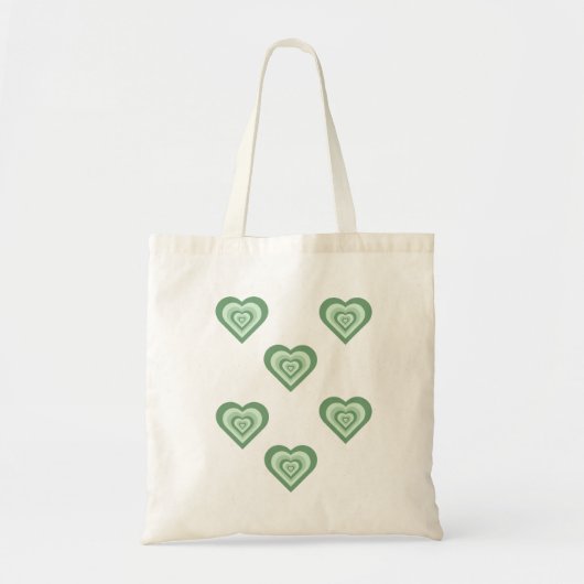 Funky Heart 2000s Y2K 90s Retro Green Tote Bag (Voorkant)