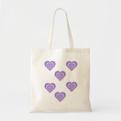 Funky Heart 2000s Y2K 90s Retro Paarse Canvas tas (Voorkant)