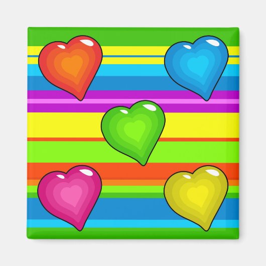 Funky Hearts Magneet (Voorkant)