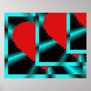 Funky Hearts Poster
