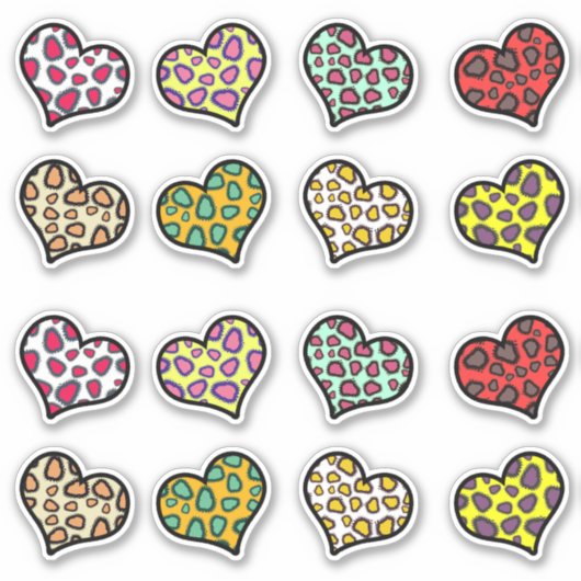 Funky Hearts Sticker (Voorkant)