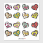 Funky Hearts Sticker (Vel)
