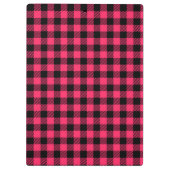 Funky Heet Roze En Zwart Buffel Geruit Patroon Klembord (Achterkant)