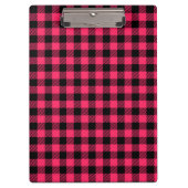 Funky Heet Roze En Zwart Buffel Geruit Patroon Klembord (Voorkant)