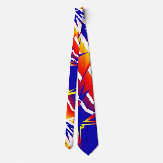 Funky heldere abstracte kunst Thunder Tie Stropdas (Achterkant)