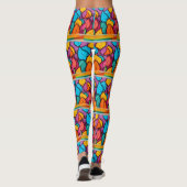 Funky heldere en leuke yogabroek lange lengte leggings (Achterkant)
