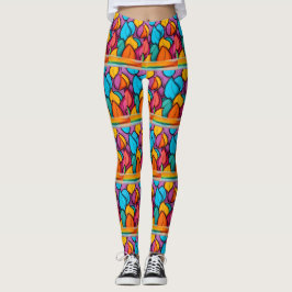 Funky heldere en leuke yogabroek lange lengte leggings