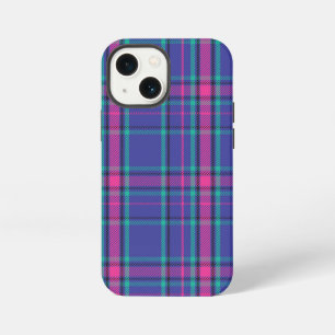 Funky hete roze en paarse geruite tartan iPhone 13 mini hoesje