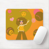 Funky Hippie Girl Mousepad Muismat (Met muis)