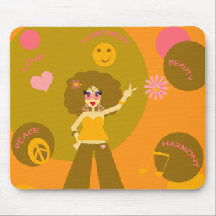 Funky Hippie Girl Mousepad Muismat