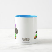 Funky Hipster Guitar Player Cartoon Character Mok (Midden)