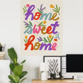 Funky Home Sweet Home Poster (Thuiskantoor)