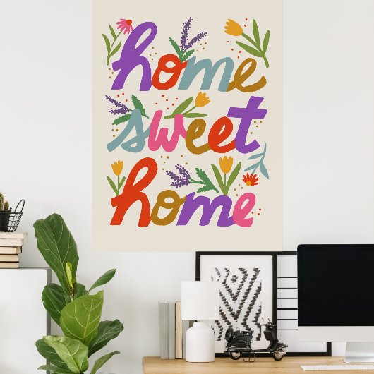 Funky Home Sweet Home Poster (Thuiskantoor)