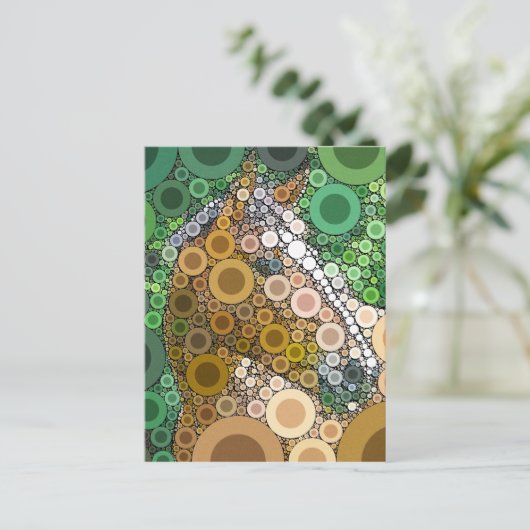 Funky Horse Circles blaast moderne kunst Briefkaart (Staand voorkant)