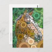 Funky Horse Circles blaast moderne kunst Briefkaart (Voorkant / Achterkant)