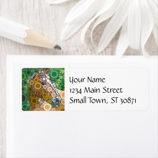 Funky Horse Circles blaast moderne kunst Etiket (Insitu)