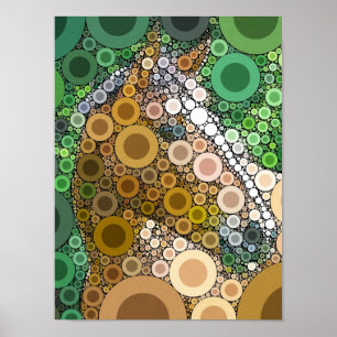 Funky Horse Circles blaast moderne kunst Poster