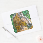 Funky Horse Circles blaast moderne kunst Vierkante Sticker (Envelop)