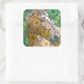 Funky Horse Circles blaast moderne kunst Vierkante Sticker (Tas)