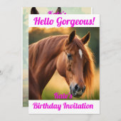 Funky Horse verjaardagsuitnodiging Kaart (Voorkant / Achterkant)