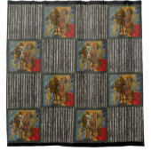 Funky Hot Jazz beroemd gemaakt door Grungy Stripes Douchegordijn (Voorkant)