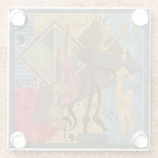 Funky Hot Jazz Glazen Onderzetter (Achterkant)